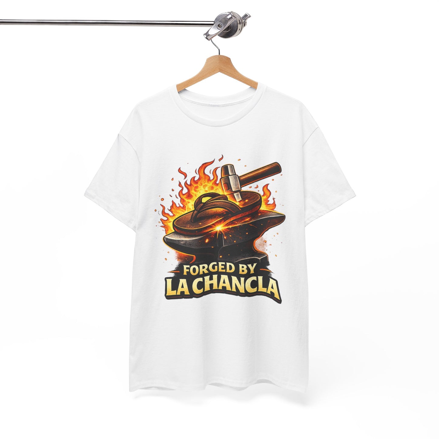 Forged by La Chancla Graphic Tee — Streetwear T‑Shirt — Ni de Aquí Ni de Allá