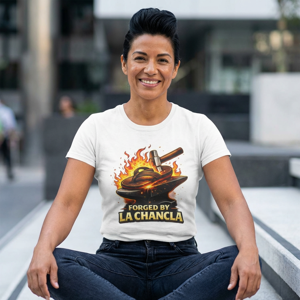 Forged by La Chancla Graphic Tee — Streetwear T‑Shirt — Ni de Aquí Ni de Allá